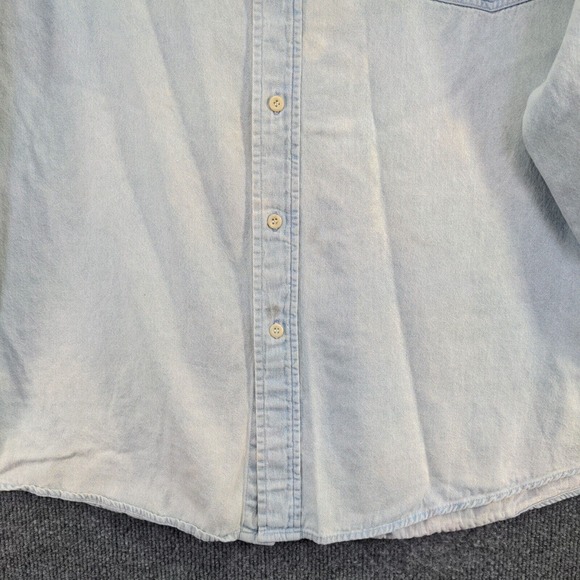 Thompson's Men's Denim Button-Down Shirt Blue XL Long Sleeve Chest Pocket - Picture 6 of 16
